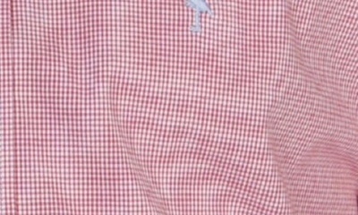 Shop Tailorbyrd Minigingham Stretch Button-down Shirt In Red