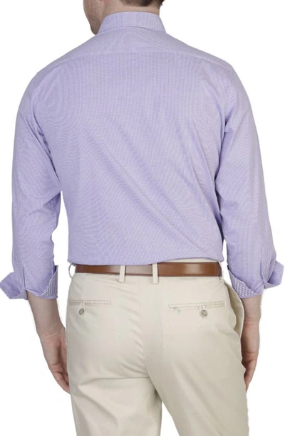 Tailorbyrd Minigingham Stretch Button-down Shirt In Lilac