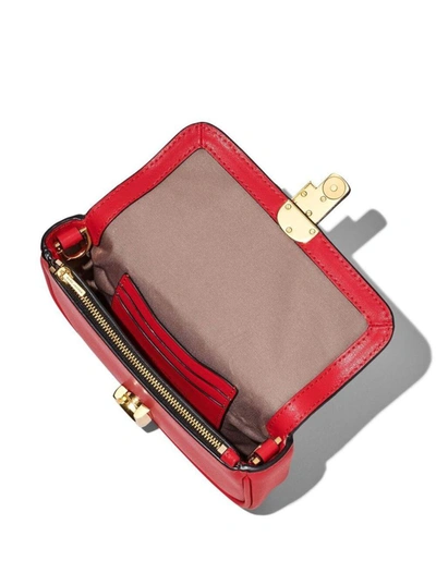 Shop Marc Jacobs 'j Marc Mini' Red Shoulder Bag With Logo Buckle In Smooth Leather Woman