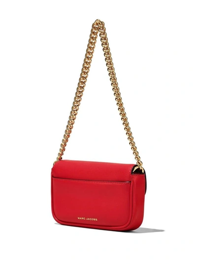 Shop Marc Jacobs 'j Marc Mini' Red Shoulder Bag With Logo Buckle In Smooth Leather Woman