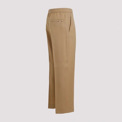 Shop Lanvin Tapered Elasticated Trousers Pants In Nude & Neutrals
