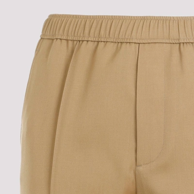 Shop Lanvin Tapered Elasticated Trousers Pants In Nude & Neutrals