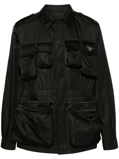 Shop Prada Re-nylon Multi-pocket Jacket In Nero