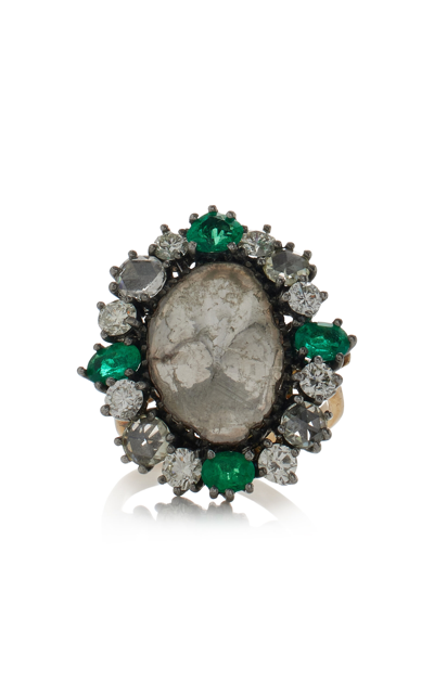 Shop Amrapali One-of-a-kind Rajasthan 14k Yellow Gold Diamond; Emerald Ring In White