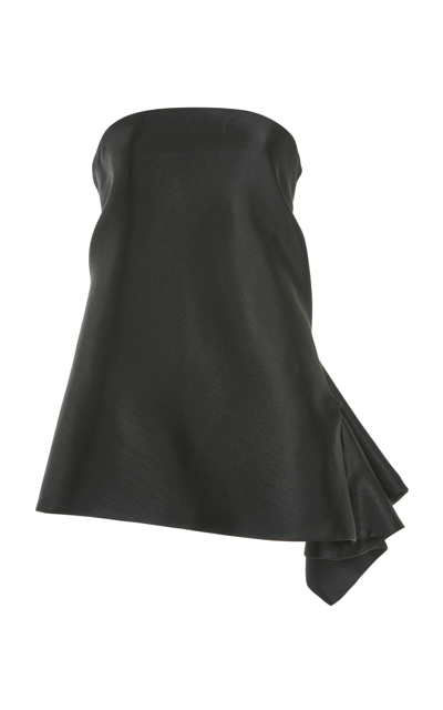 Shop Maticevski Laure Cotton-blend Strapless Swing Top In Black