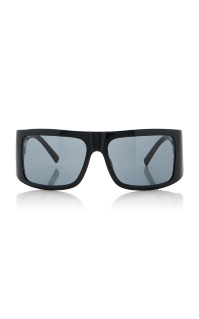 Shop Attico Andre Acetate Mask Sunglasses In Black