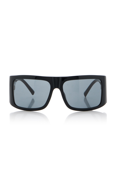 Attico X Linda Farrow Andre Rectangular Sunglasses In Black