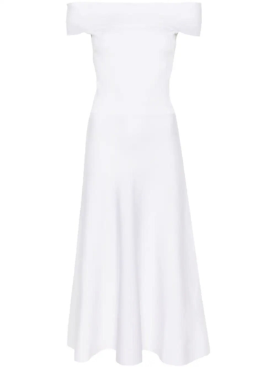 Shop Fabiana Filippi Off The Shoulder A Line Dress In White