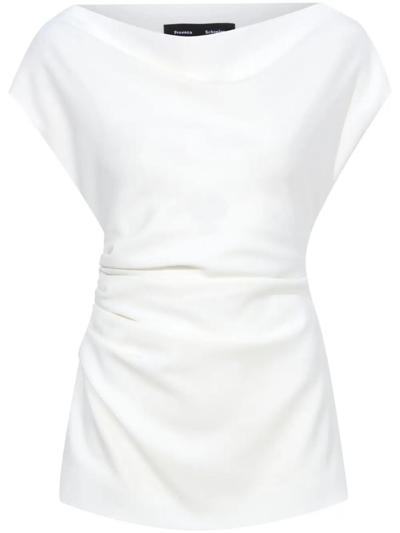 Shop Proenza Schouler Francesa Off The Shoulder Top In Matte Viscose Crepe In White