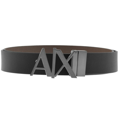 Shop Armani Exchange Reversible Belt Black Brown