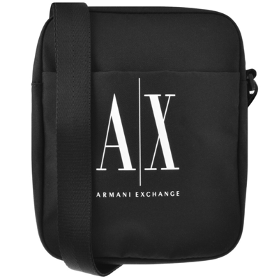 Shop Armani Exchange Logo Crossbody Bag Black