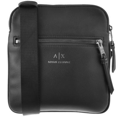 Shop Armani Exchange Logo Crossbody Bag Black
