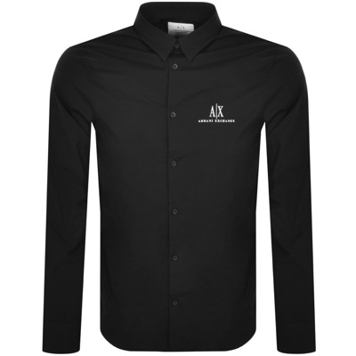 Shop Armani Exchange Long Sleeve Shirt Black