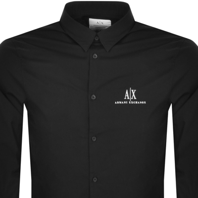 Shop Armani Exchange Long Sleeve Shirt Black