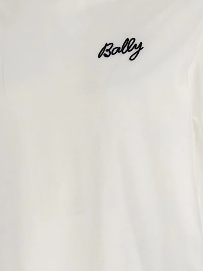 Shop Bally Logo Embroidery T-shirt In White