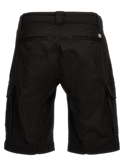 Shop C.p. Company 'stretch Steen Cargo' Bermuda Shorts In Black