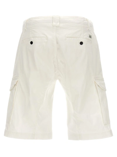 Shop C.p. Company 'stretch Steen Cargo' Bermuda Shorts In White