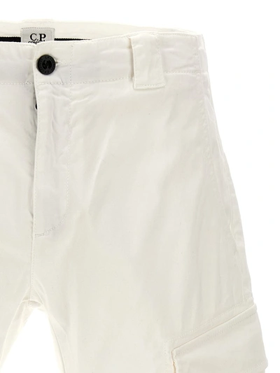 Shop C.p. Company 'stretch Steen Cargo' Bermuda Shorts In White