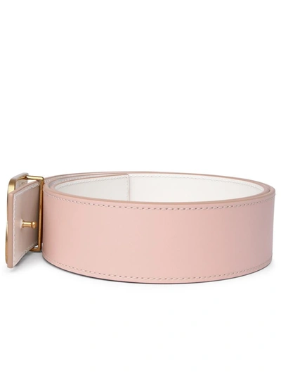 Shop Balmain Pink Leather Belt In Nude