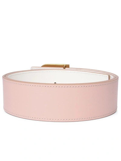 Shop Balmain Pink Leather Belt In Nude