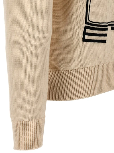 Shop Etro Logo Embroidery Sweater In Beige