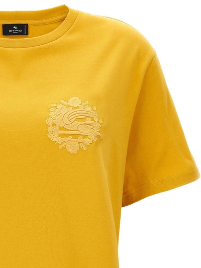 Shop Etro Logo T-shirt In Yellow