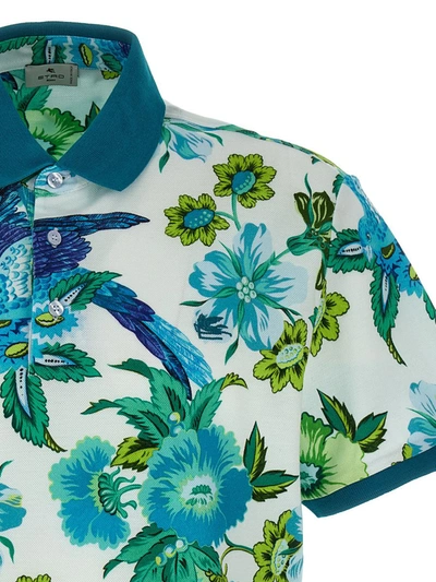 Shop Etro Patterned Polo Shirt In Blue