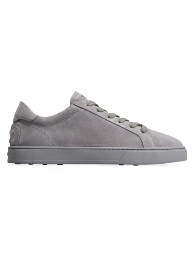 Shop Tod's Men's Suede Low-top Sneakers In Grey