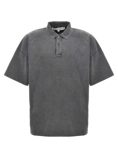 Shop Jw Anderson J.w. Anderson 'anchor' Polo Shirt In Gray