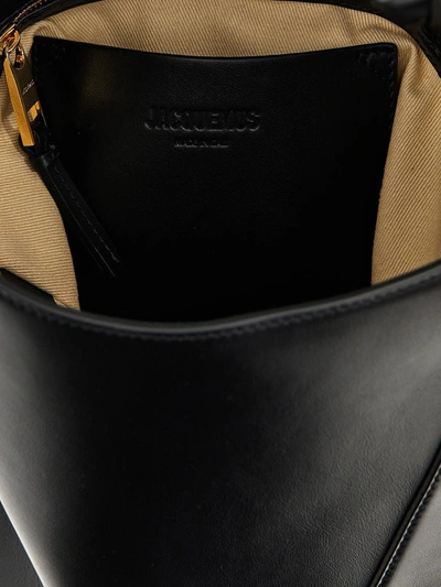 Shop Jacquemus 'le Petit Tourni' Shoulder Bag In Black