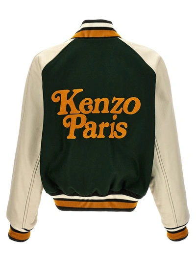 Shop Kenzo ' By Verdy Varsity' Bomber Jacket In Green