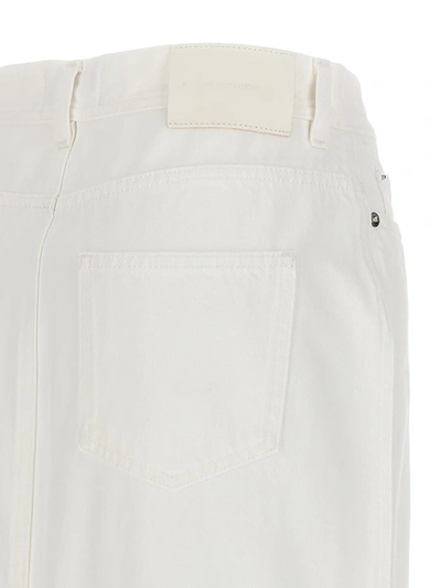 Shop Loulou Studio Denim Midi Skirt In White