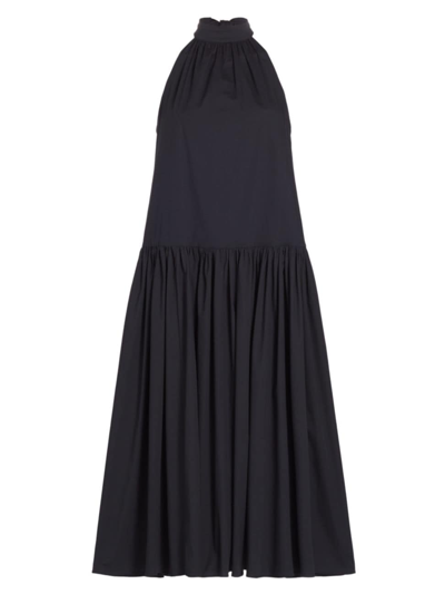 Shop Staud Women's Marlowe Halter Midi-dress In Black