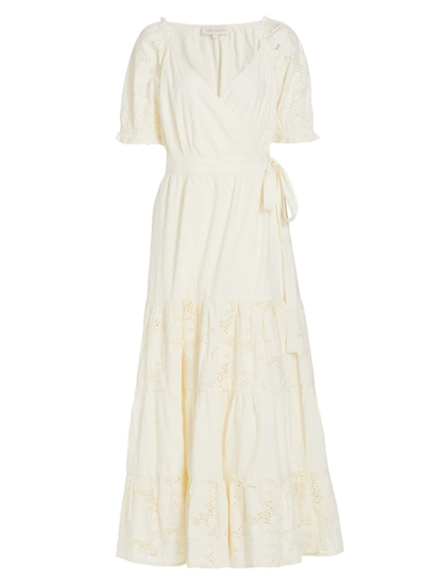 Shop Love The Label Women's Sasha Surplice Tiered Maxi Dress In Ivory