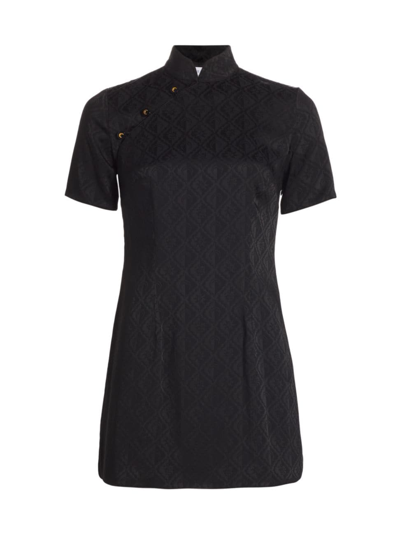 Shop Marine Serre Women's Crescent Jacquard Minidress In Black
