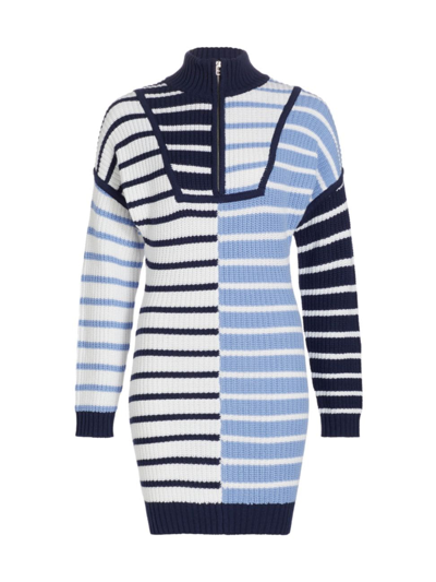 Shop Staud Women's Hampton Stripe Minidress In Adriatic Stripe