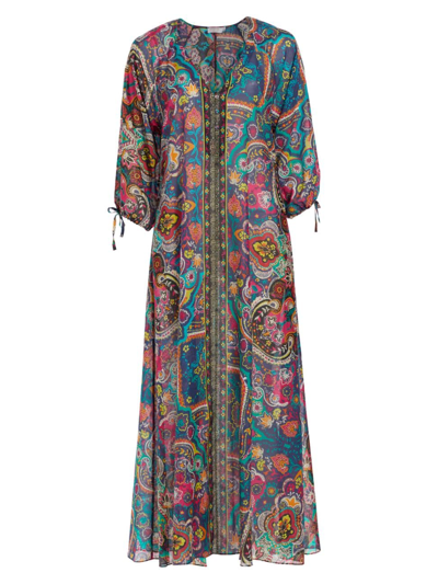 Shop Johnny Was Women's Hannah Cotton-silk Paisley Maxi Dress In Neutral