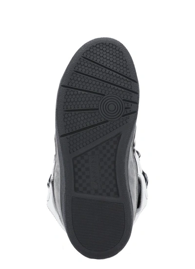 Shop Lanvin Multicolor Leather Sneakers In Grey