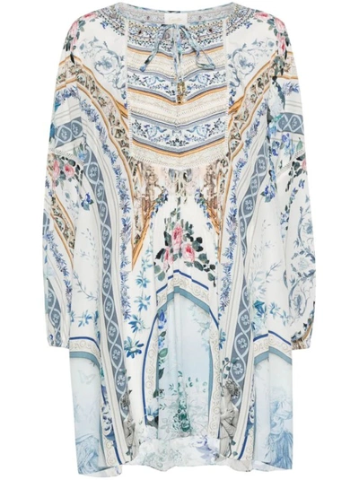 Shop Camilla Multicolored Season Of The Siren Mini Dress In White