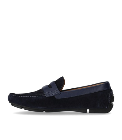Shop Emporio Armani Driver Blue Loafer In Black