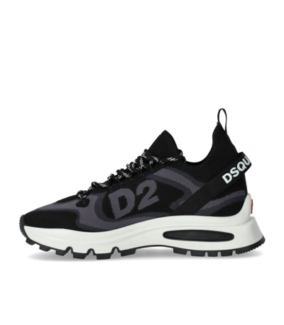 Shop Dsquared2 Run Ds2 Black And Grey Sneaker