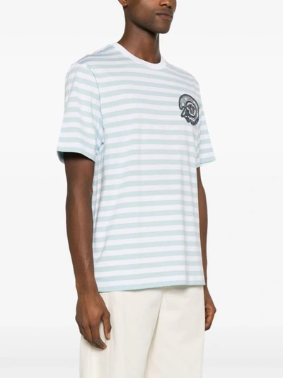 Shop Versace Multicolored Nautical Stripe T-shirt In White
