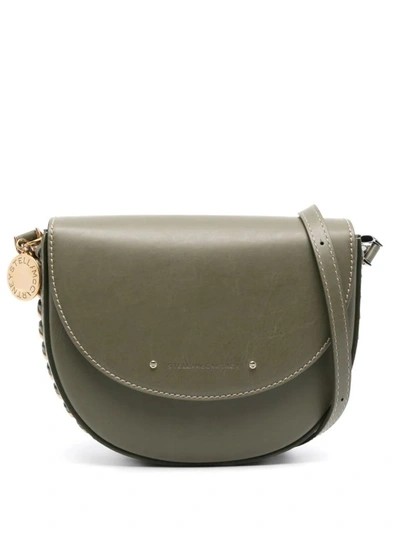 Shop Stella Mccartney Frayme Medium Green Bag In Grey