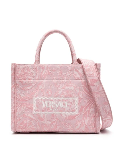 Shop Versace Bag Barocco Athena Small Pink