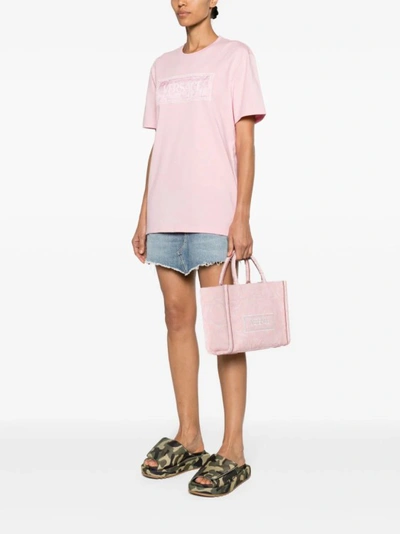 Shop Versace Bag Barocco Athena Small Pink