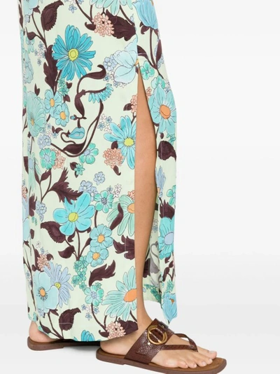 Shop Stella Mccartney Multicolor Garden Print Maxi Dress In Grey