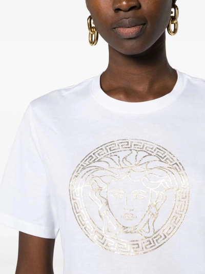 Shop Versace White Medusa Foil T-shirt