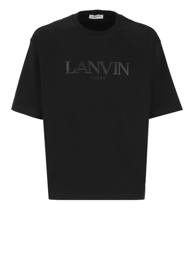Shop Lanvin Black Cotton Tshirt