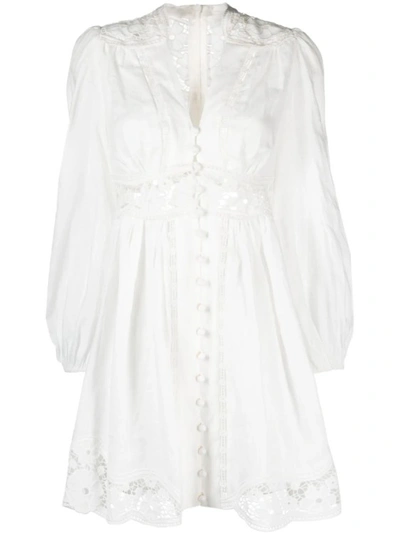 Shop Zimmermann August Plunge White Mini Dress