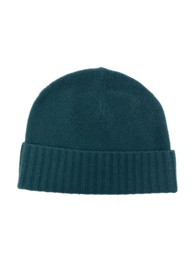 Shop Joseph Blue  Cashmere Knit Hat In Green
